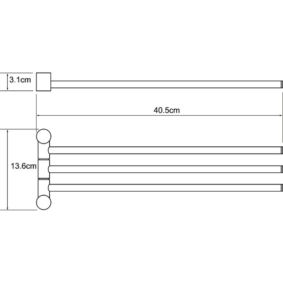 Полотенцедержатель WasserKRAFT Isar K-1633 поворотный Темная бронза