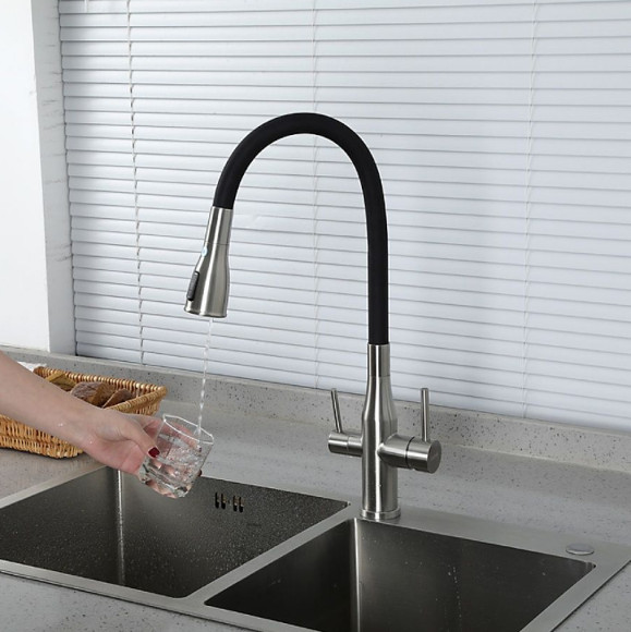 Смеситель для кухни Gappo G4399-65 Сатин Черный Смеситель для кухни Gappo G4399-65 Сатин Черный