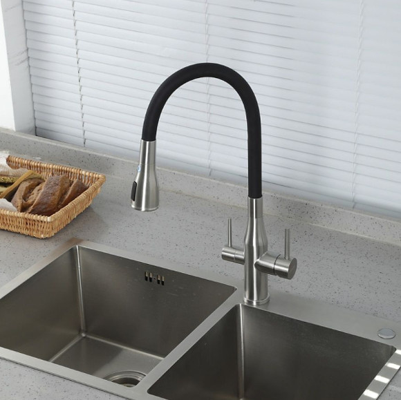 Смеситель для кухни Gappo G4399-65 Сатин Черный Смеситель для кухни Gappo G4399-65 Сатин Черный