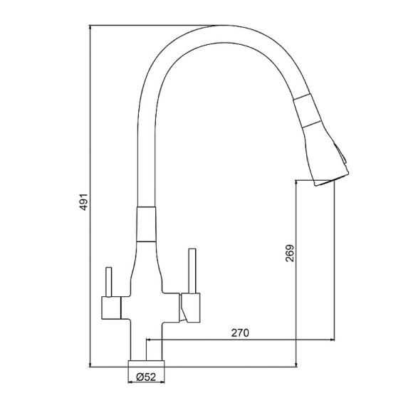 Смеситель для кухни Gappo G4399-65 Сатин Черный Смеситель для кухни Gappo G4399-65 Сатин Черный