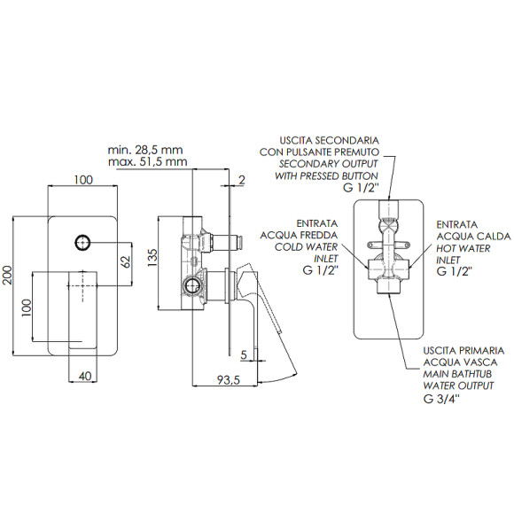 Смеситель для душа Remer Absolute AU09 Хром Смеситель для душа Remer Absolute AU09 Хром