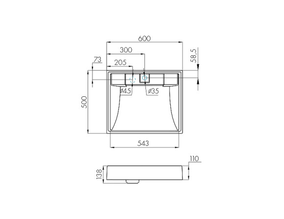 Раковина Aquaton Рейн 60 1A72103KRW210 на стиральную машину Графит