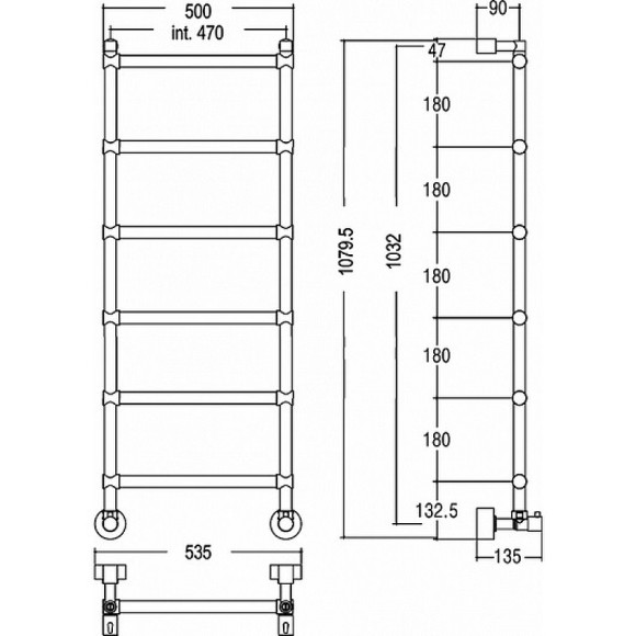 Водяной полотенцесушитель Margaroli Sole 4424706CRN Хром Водяной полотенцесушитель Margaroli Sole 4424706CRN Хром