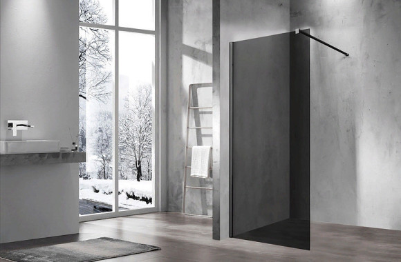 Душевая перегородка Vincea Walk-In 90 VSW-1H900CGB профиль Черный матовый стекло тонированное