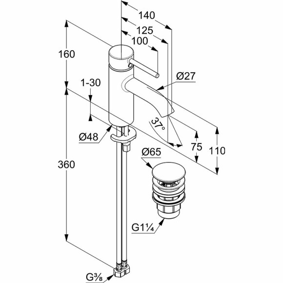 Смеситель для раковины Kludi Bozz 382665376 Белый матовый Смеситель для раковины Kludi Bozz 382665376 Белый матовый
