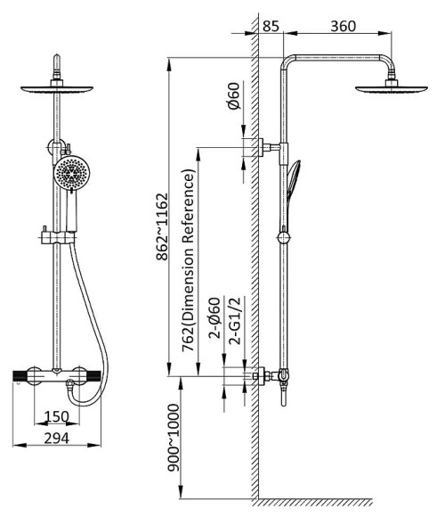 Душевая система Vincea Desire VSFS-1D0TCH с термостатом Хром