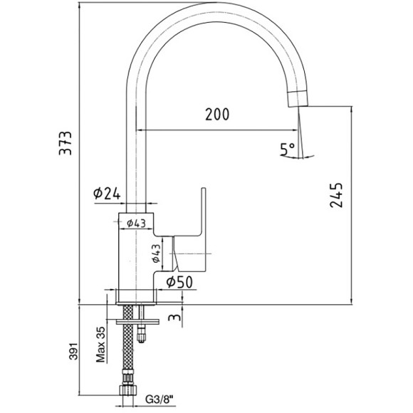 Смеситель для кухни E.C.A. Nita 102118080EX Хром Смеситель для кухни E.C.A. Nita 102118080EX Хром
