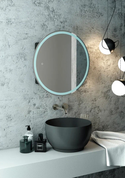 Зеркальный шкаф Континент Torneo Black LED 60 МВК068 с подсветкой Черный Зеркальный шкаф Континент Torneo Black LED 60 МВК068 с подсветкой Черный