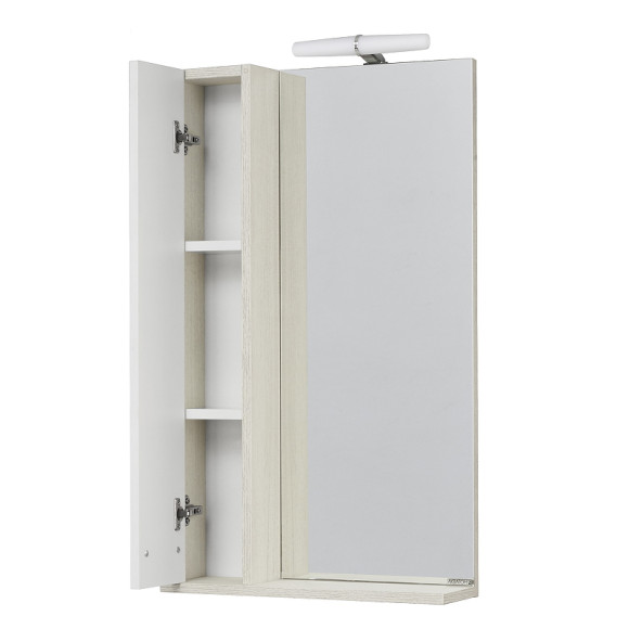 Зеркальный шкаф Aquaton Бекка PRO 50 1A214502BAC20 с подсветкой Белый Дуб сомерсет