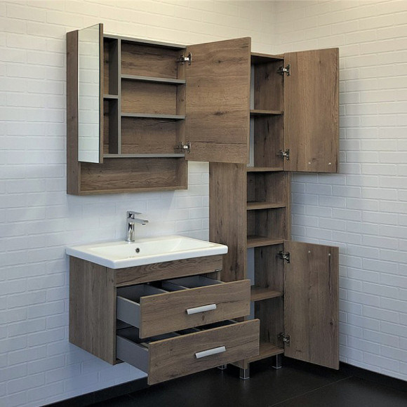 Тумба с раковиной Comforty Никосия 70П 00-00008855 подвесная Дуб темный Тумба с раковиной Comforty Никосия 70П 00-00008855 подвесная Дуб темный