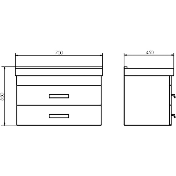Тумба с раковиной Comforty Никосия 70П 00-00008855 подвесная Дуб темный Тумба с раковиной Comforty Никосия 70П 00-00008855 подвесная Дуб темный