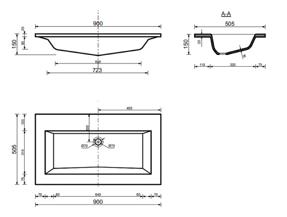 Раковина Эстет Рава 107-141 Белая Раковина Эстет Рава 107-141 Белая