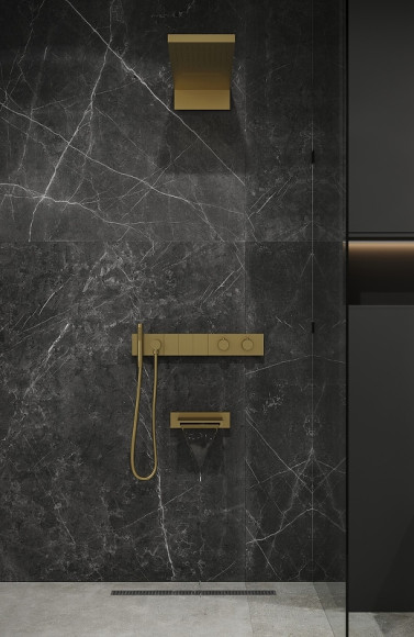 Душевая система Boheme Zodiac 133-2-G с термостатом Золото