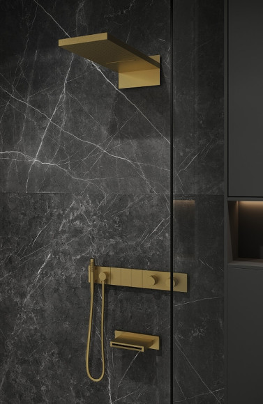 Душевая система Boheme Zodiac 133-2-G с термостатом Золото