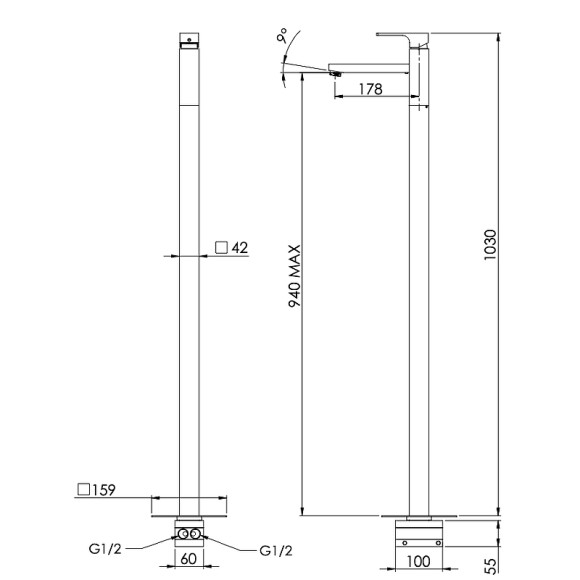 Смеситель для раковины Remer Absolute AU18BG Золото брашированное Смеситель для раковины Remer Absolute AU18BG Золото брашированное