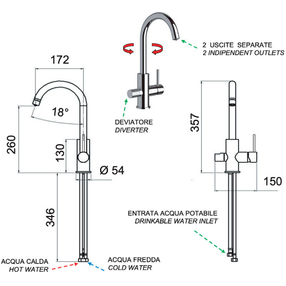 Смеситель для кухни Remer Minimal N792DWXV Сталь Смеситель для кухни Remer Minimal N792DWXV Сталь