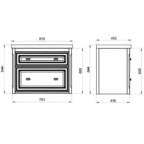 Тумба под раковину ASB-Woodline Кастелло 80 12061 подвесная Пейна (Синий)