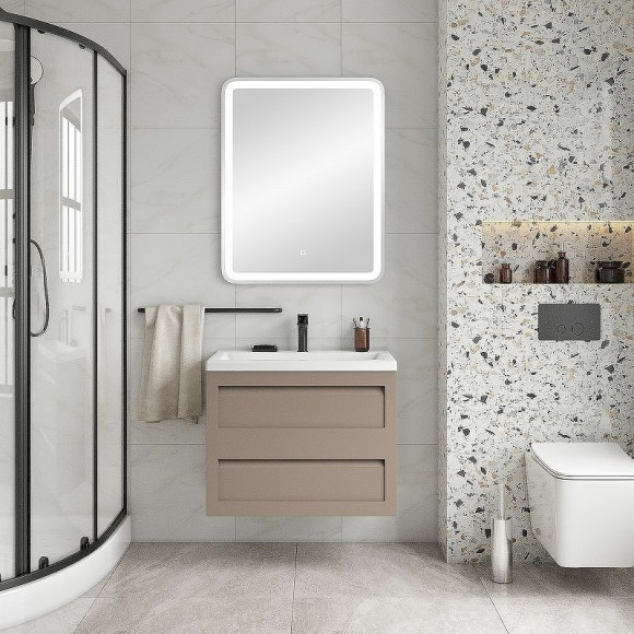 Тумба под раковину Art&Max AM-Platino-750-2C-SO-CM подвесная Капучино матовая Тумба под раковину Art&Max AM-Platino-750-2C-SO-CM подвесная Капучино матовая