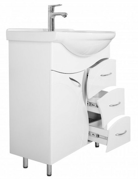 Тумба под раковину Style Line Амелия 75 ЛС-00002281 Белый глянец