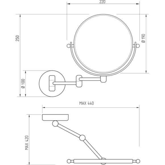 Косметическое зеркало Migliore Complementi 21987 с увеличением Медь Косметическое зеркало Migliore Complementi 21987 с увеличением Медь