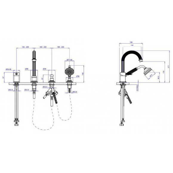Смеситель на борт ванны Cezares Aphrodite APHRODITE-BVDM-02-Bi Бронза Смеситель на борт ванны Cezares Aphrodite APHRODITE-BVDM-02-Bi Бронза