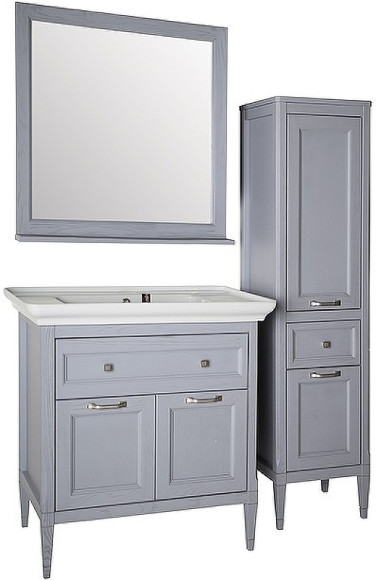 Комплект мебели для ванной ASB-Woodline Гранда 85 Grigio
