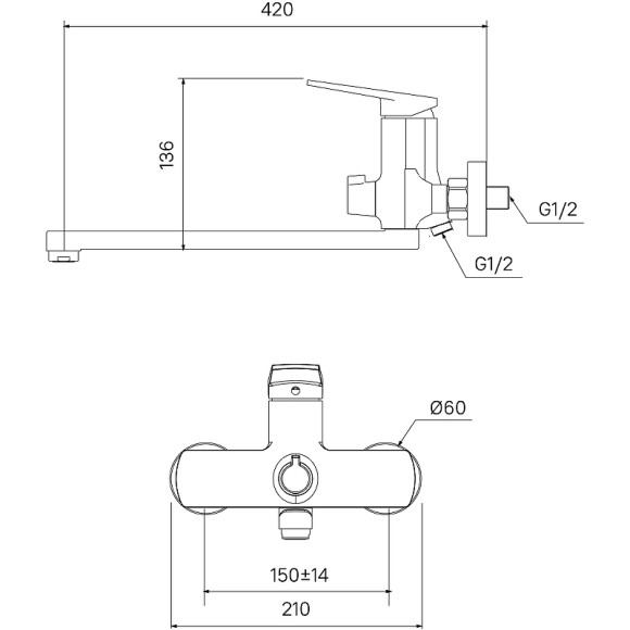 Смеситель для ванны Iddis Esper ESPSB00i10WA универсальный Хром