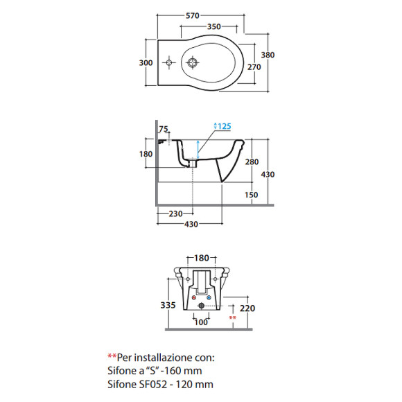 Биде Globo Paestum PAS10.BI*1 подвесное Белое