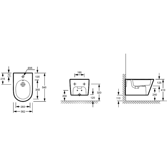 Биде Jacob Delafon Bastille EMK0002-00 подвесное Белое Биде Jacob Delafon Bastille EMK0002-00 подвесное Белое