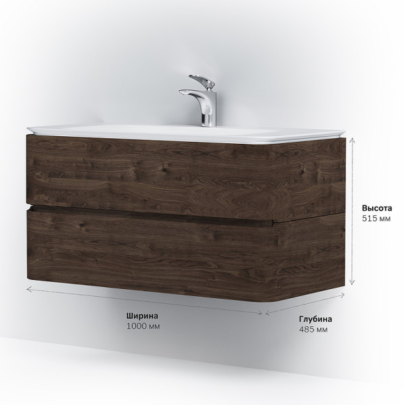 Тумба под раковину AM.PM Sensation 100 M30FHX1002TF подвесная Табачный дуб Тумба под раковину AM.PM Sensation 100 M30FHX1002TF подвесная Табачный дуб