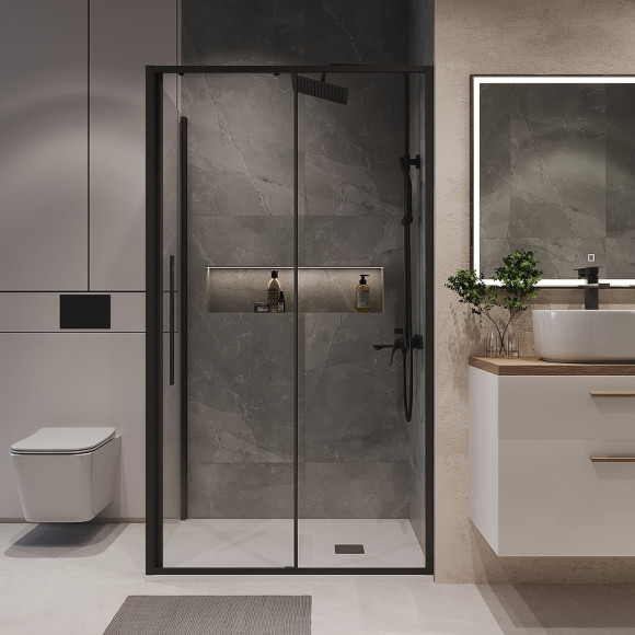 Душевой уголок Niagara Nova 110х80 NG-84-11AB-A80B-34 профиль Черный матовый стекло прозрачное Душевой уголок Niagara Nova 110х80 NG-84-11AB-A80B-34 профиль Черный матовый стекло прозрачное