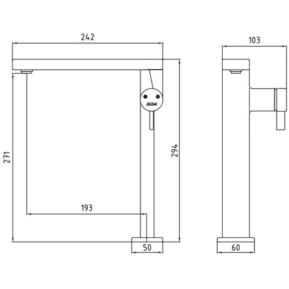 Смеситель для кухни E.C.A. Purity 102118082HEX Хром