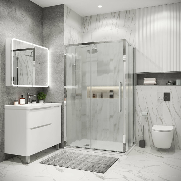 Душевая стенка Grossman Cosmo 90 200.K33.02.90.10.02 профиль Хром стекло шиншилла Душевая стенка Grossman Cosmo 90 200.K33.02.90.10.02 профиль Хром стекло шиншилла