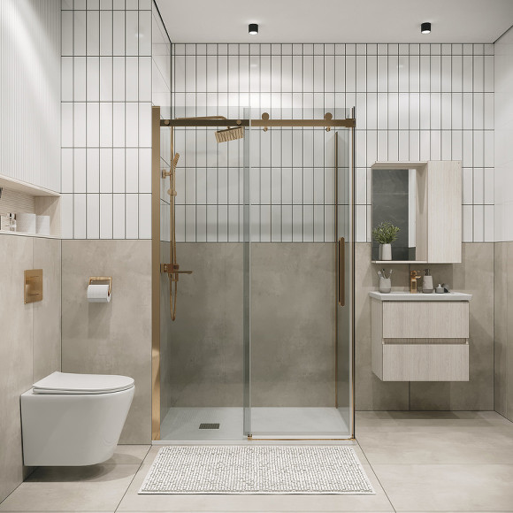 Душевой уголок Grossman Classic 100х90 120.K33.04.1090.32.00 профиль Золото сатин стекло прозрачное Душевой уголок Grossman Classic 100х90 120.K33.04.1090.32.00 профиль Золото сатин стекло прозрачное