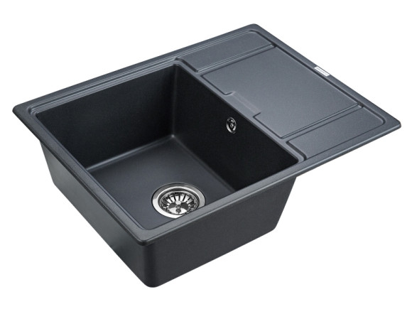 Кухонная мойка Paulmark Flugen 50-650 PM216550-BLM Черный металлик Кухонная мойка Paulmark Flugen 50-650 PM216550-BLM Черный металлик
