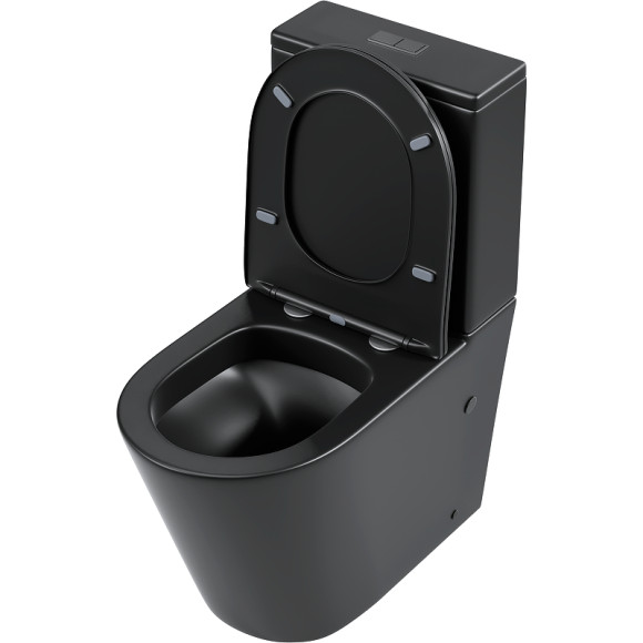 Унитаз компакт Grossman GR-4458BMS Черный матовый с бачком и сиденьем Микролифт Унитаз компакт Grossman GR-4458BMS Черный матовый с бачком и сиденьем Микролифт