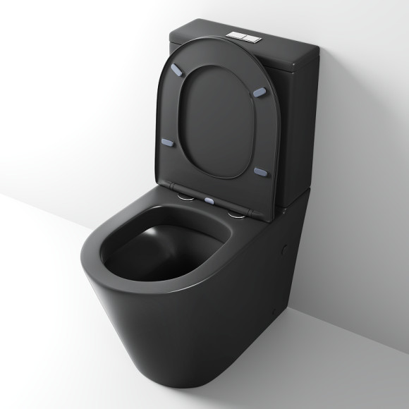 Унитаз компакт Grossman GR-4458BMS Черный матовый с бачком и сиденьем Микролифт Унитаз компакт Grossman GR-4458BMS Черный матовый с бачком и сиденьем Микролифт