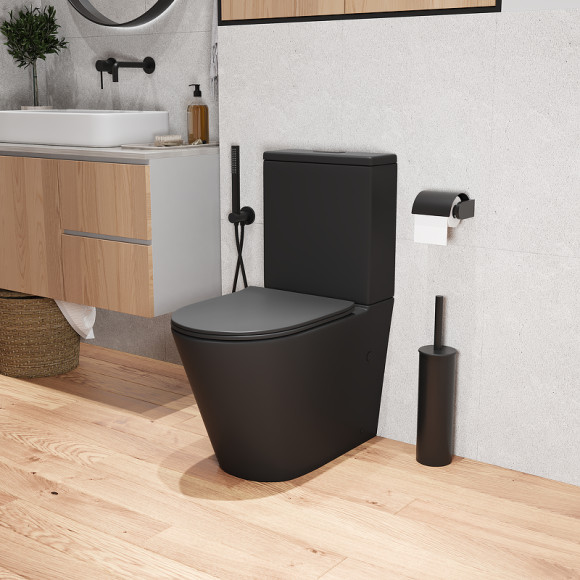 Унитаз компакт Grossman GR-4458BMS Черный матовый с бачком и сиденьем Микролифт Унитаз компакт Grossman GR-4458BMS Черный матовый с бачком и сиденьем Микролифт