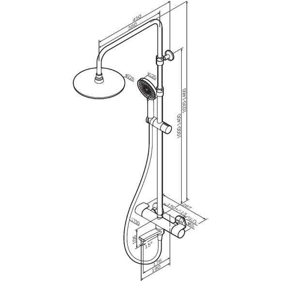 Душевая система AM.PM X-Joy F0785A500 с термостатом Хром Душевая система AM.PM X-Joy F0785A500 с термостатом Хром
