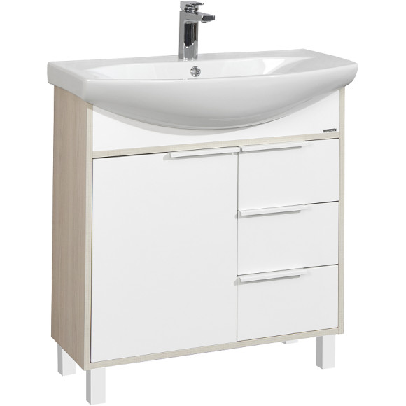 Тумба под раковину Aquaton Рико 80 1A215401RIB90 Белый Ясень фабрик
