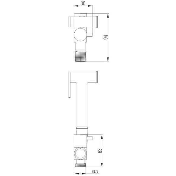 Гигиенический душ с запорным вентилем Haiba HB5501 Хром