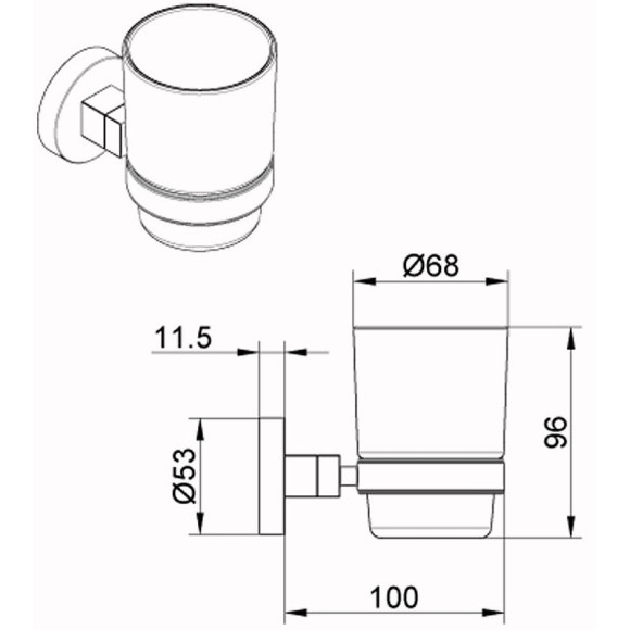 Стакан для зубных щеток Azario Nessy AZ-73106 Хром Стакан для зубных щеток Azario Nessy AZ-73106 Хром