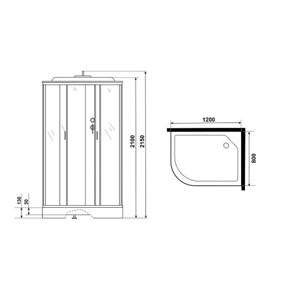 Душевая кабина Niagara Classic 120х80 R NG-3512-14RF с гидромассажем