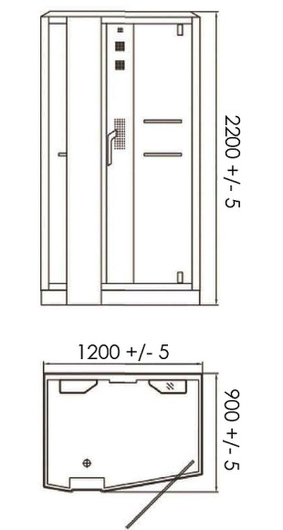 Душевая кабина Orans SR-89105 LS Black 120x90 L 89105LB с баней с гидромассажем