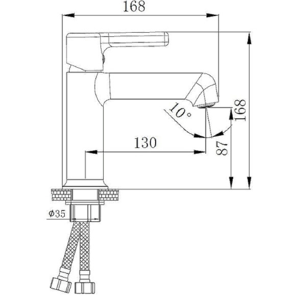 Смеситель для раковины Haiba HB10814-7 Черный матовый Смеситель для раковины Haiba HB10814-7 Черный матовый