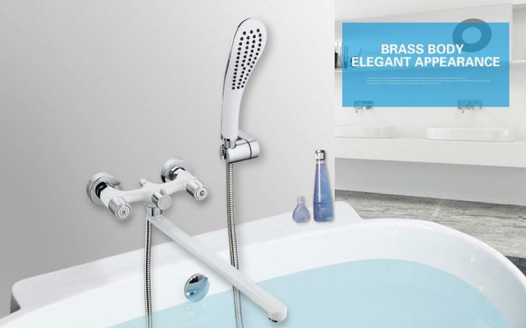 Смеситель для ванны Gappo G49 G2249 универсальный Белый Хром