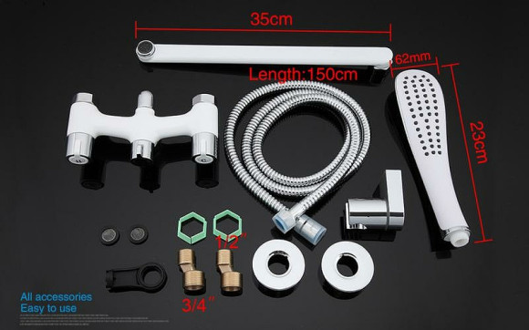 Смеситель для ванны Gappo G49 G2249 универсальный Белый Хром