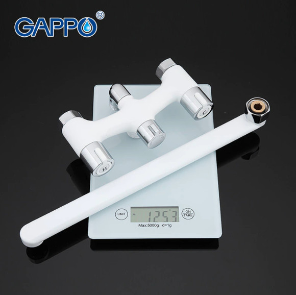 Смеситель для ванны Gappo G49 G2249 универсальный Белый Хром