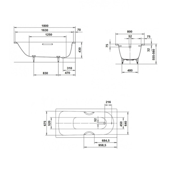 Стальная ванна Kaldewei Saniform Plus 375-1 180x80 112800013001 с покрытием Easy-clean