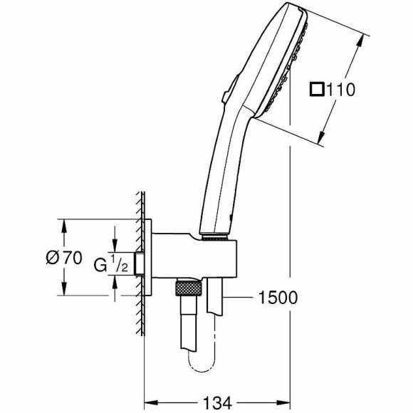 Душевой гарнитур Grohe Tempesta Cube 110 26910003 Хром Душевой гарнитур Grohe Tempesta Cube 110 26910003 Хром